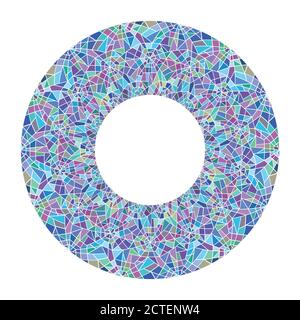 Round frame made of stained glass. Broken glass. Vector element for your creativity Stock Vector