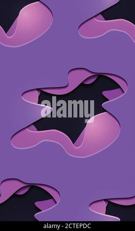 Seamless pattern  with 3d neon abstract illustration with 3d element cut out of paper. Vector texture for wallpaper, fabrics and your design Stock Vector