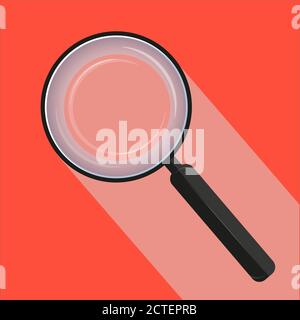 Magnifying glass vector illustration on a orange background Stock Vector