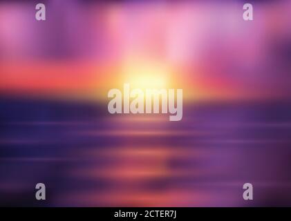 Vector blurred sunrise seascape. Vector background for your design. Stock Vector