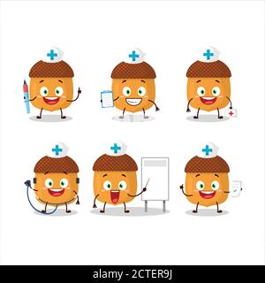 Doctor profession emoticon with butternut squash cartoon character. Vector  illustration Stock Vector Image & Art - Alamy