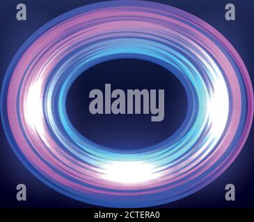 Abstract frame with neon oval on black background. Vector illustration for your graphic design. Stock Vector