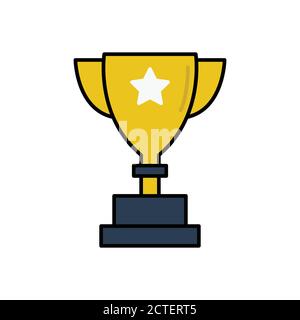 Trophy flat icon, icon for champion. Design template vector Stock Vector