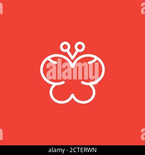 Red butterfly icon, cartoon style Stock Vector Image & Art - Alamy