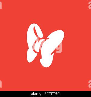 Bow Icon On Red Background. Red Flat Style Vector Illustration. Stock Vector