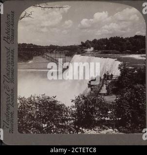 Marble whiteness of the seething waters, American and Luna Falls, Niagara, U.S.A., Underwood & Underwood, 1895, New York (State), Niagara Falls (N.Y. and Ont.), Niagara Falls Stock Photo