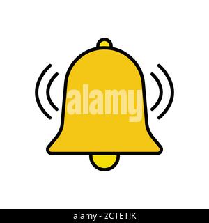 Bell flat icon. Design template vector Stock Vector