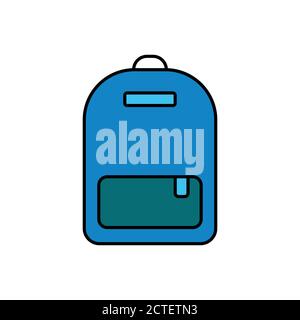 School bag flat icon, icon for education. Design template vector Stock Vector
