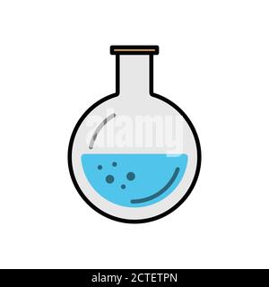 Chemistry flat icon, icon for education. Design template vector Stock Vector