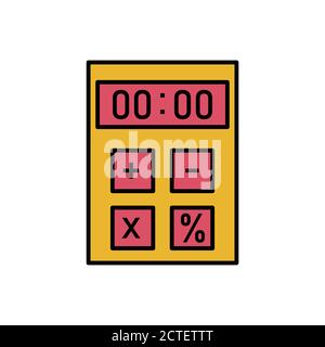 Calculator flat icon, icon for education. Design template vector Stock Vector