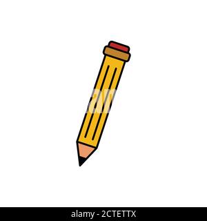 Pencil flat icon, icon for education. Design template vector Stock Vector