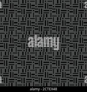 Vector seamless pattern texture background with geometric shapes, colored in black and dark grey colors. Stock Vector