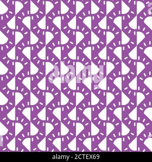 Vector seamless pattern texture background with geometric shapes, colored in violet and white colors. Stock Vector