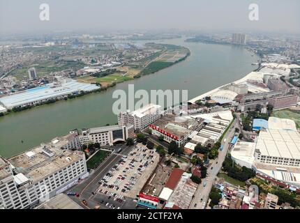 An aerial view of various factories located at a local industrial zone at Ronggui subdistrict, Shunde district, Foshan city, south China's Guangdong p Stock Photo