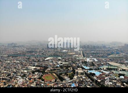 An aerial view of various factories located at a local industrial zone at Ronggui subdistrict, Shunde district, Foshan city, south China's Guangdong p Stock Photo