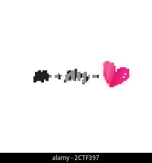 Mr and Mrs words. Mister plus Missis equal love on white. Paper cut Pink heart. Romantic card For wedding invitations design, table decoration, cards, Stock Vector