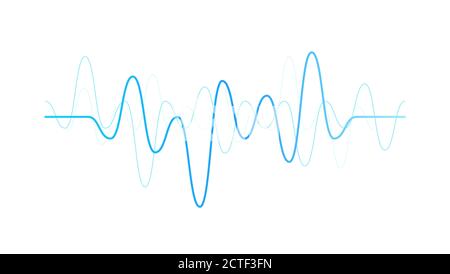 Sound blue wave line curve logo object isolated on white background vector illustration Stock Vector