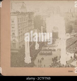 Victory sounds her trumpet, Great Naval Arch erected in honor of Admiral Geo. Dewey, Hero of Manila, New York., 1899, New York (State), New York (N.Y.), Manhattan (New York, N.Y.), Madison Square (New York, N.Y Stock Photo