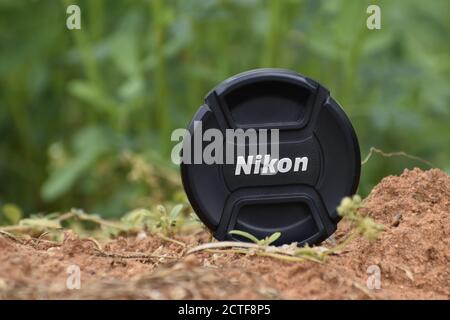 Nikon lens cap image Stock Photo