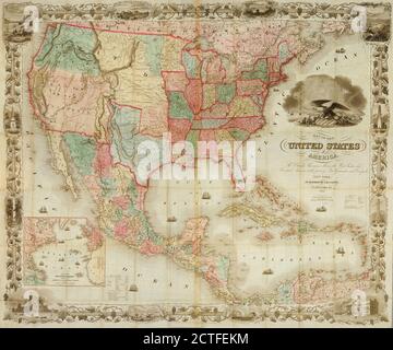 Map of the United States of America, the British provinces, Mexico, the West Indies and Central America, with part of New Granada and Venezuela, cartographic, Maps, 1849, Colton, G. Woolworth (George Woolworth), 1827-1901, Atwood, John M., approximately 1818-, Barnard, William S., approximately 1809 Stock Photo