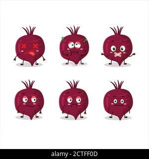 Beet root cartoon character with nope expression Stock Vector
