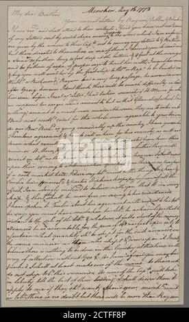 Letter to William Lee, London., text, Documents, 1773, Lee, Francis Lightfoot Stock Photo