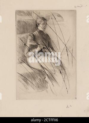 The mandolin player, still image, Prints, 1889, Cassatt, Mary, 1844-1926 Stock Photo