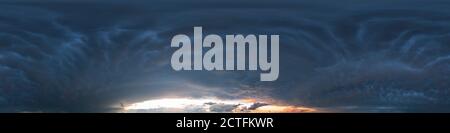 Seamless panorama with blue sky 360-degree view and beautiful clouds for use in 3D graphics as sky domes or for post-processing of drone shots Stock Photo