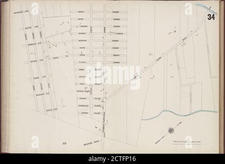 Hudson County, V. 8, Double Page Plate No. 34 Map bounded by 10th St., Secaucus Rd., 3rd St., still image, Atlases, 1887 Stock Photo