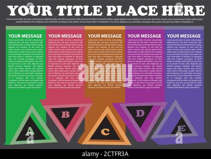 Colorful triangles layout with area for own copy. Vector illustration. Stock Vector