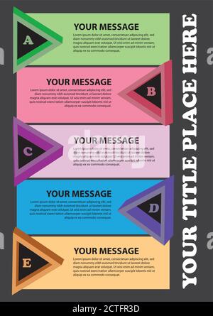 Colorful triangles layout with area for own copy. Vector illustration. Stock Vector