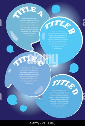 Water droplets layout with area for text. Vector illustration. Stock Vector