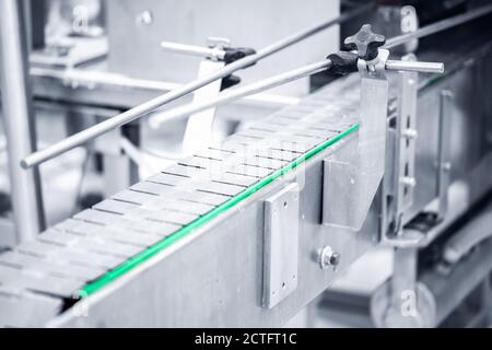 Machine for bottling milk, industry equipment dairy plant Stock Photo