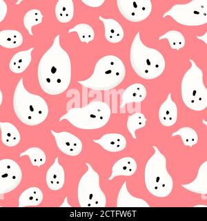 Background for Halloween. A ghost with a terrible face. illustration vector seamless pattern. Stock Vector