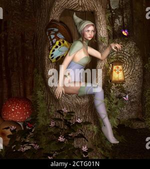 Young fairy light my way Stock Photo