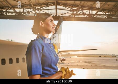 Always feeling inspired by the sky and work in the plane Stock Photo