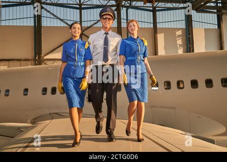 Meeting you on the wing of modern aircraft Stock Photo