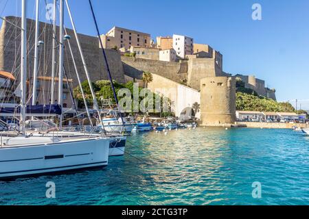 Port of Calvi, North of Corsica, France Stock Photo