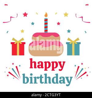 Illustration vector design of happy birthday greetings Stock Vector