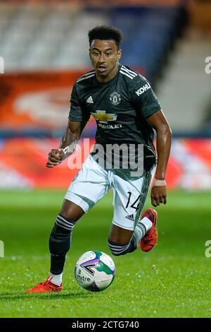 Luton, UK. 07th July, 2020. Jesse Lingard of Manchester United (14) during the Carabao Cup match between Luton Town and Manchester United behind closed doors at Kenilworth Road, Luton, England on 22 September 2020. Photo by David Horn. Credit: PRiME Media Images/Alamy Live News Stock Photo