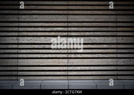 horizontal striped background template stage facade old wood or stone texture Stock Photo
