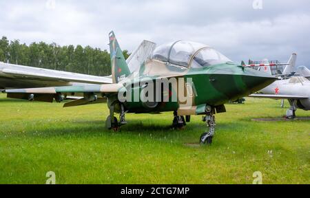 July 18, 2018, Moscow region, Russia. Combat trainer aircraft Yakovlev Yak-130 at the Central Museum of the Russian Air Force in Monino. Stock Photo