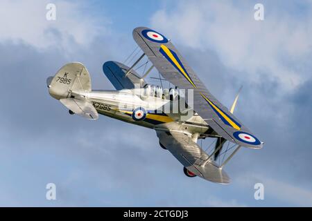 The Gladiator was the last British biplane fighter to be manufactured, and the first to feature an enclosed cockpit. Stock Photo