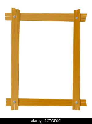 wooden frame for pictures of drawings and paintings for your design vector illustration isolated on white background Stock Vector