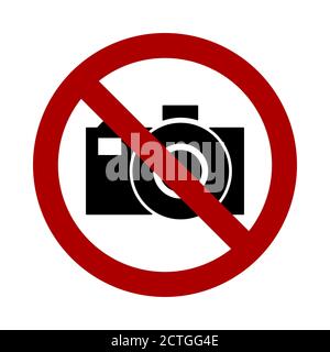 No Photo Camera Sign meaning Taking Pictures not Allowed. Vector Image. Stock Vector