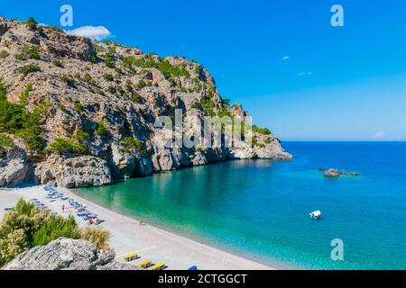 Famous Achata Beach on Karpathos island, Greece Stock Photo
