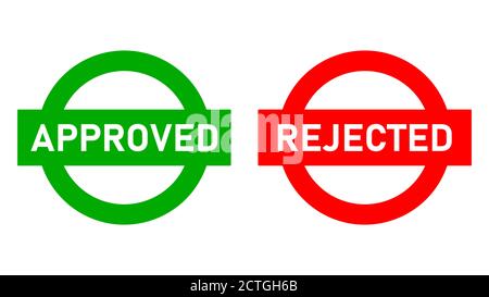 Approved and Rejected Stamp Icons. Vector Image. Stock Vector