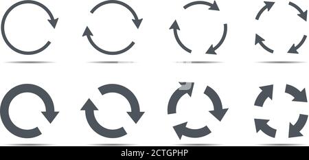 Set of grey circle arrows. Vector Icons. Graphic for website. Stock Vector