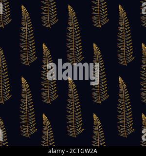 Modern exotic jungle plants illustration pattern. Creative collage contemporary floral seamless pattern. Fashionable template for design Stock Vector