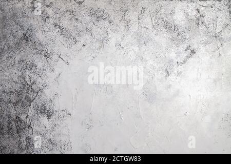 Retro Concrete white background with old obsolete scuffs and splashes. Grungy paint Textured wall cement texture in grunge style. Space for text Stock Photo